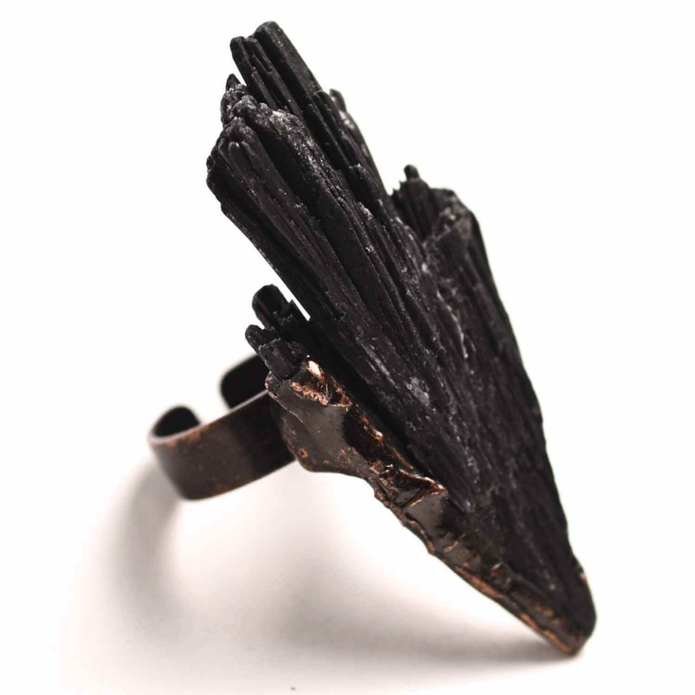 Inel Reglabil Vintage cu Turmalina Neagra aripa – Protectie si echilibru energetic [8]