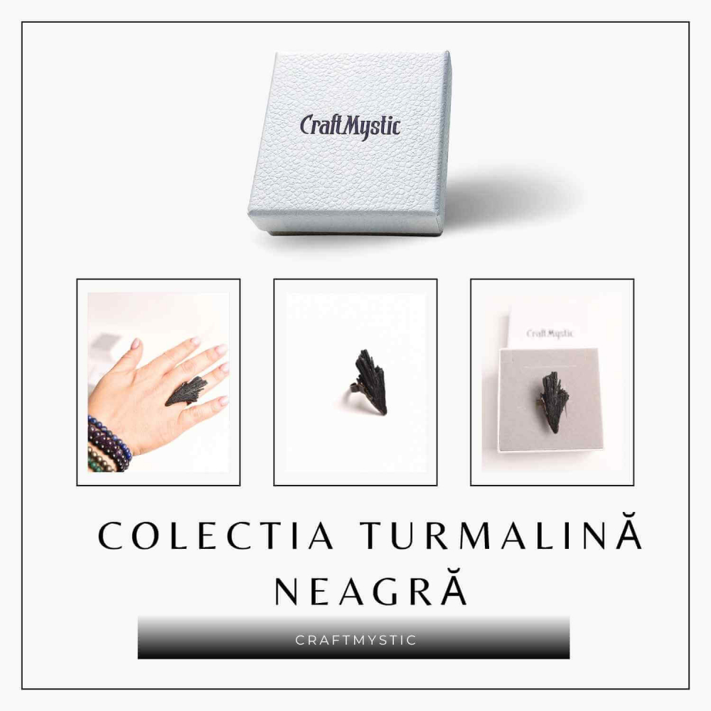 Inel Reglabil Vintage cu Turmalina Neagra aripa – Protectie si echilibru energetic [7]