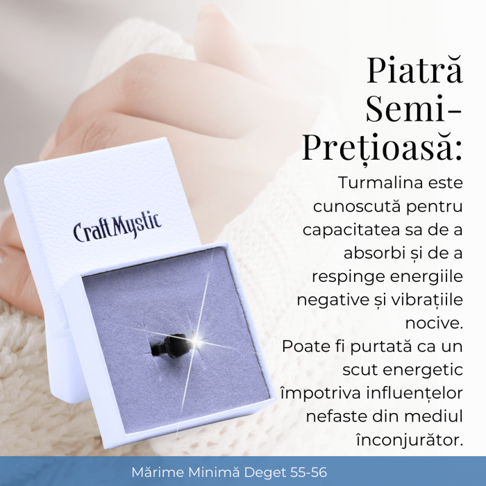 Inel vintage ajustabil cu Turmalina Neagra, pentru protectie si echilibru energetic [7]