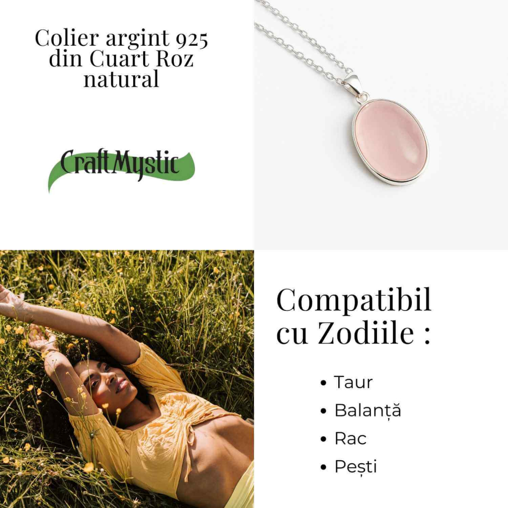 Colier cuart roz natural – Echilibru si iubire profunda [4]