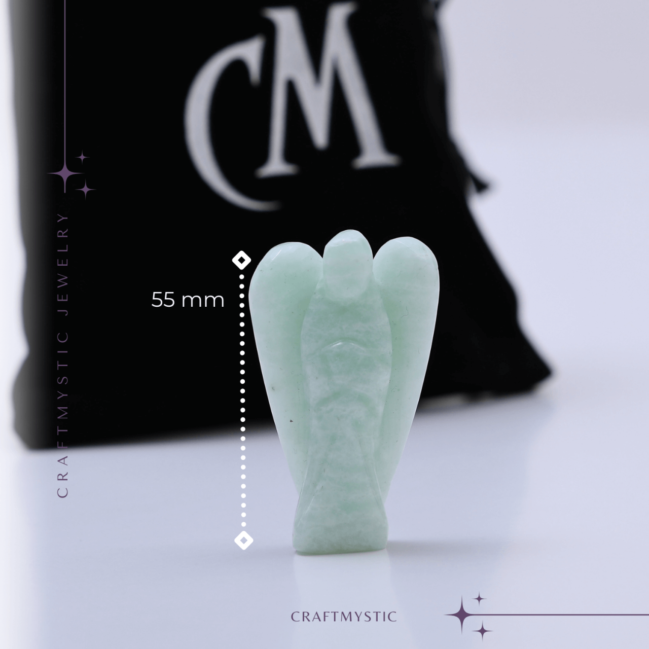 Figurina Inger 55mm din Amazonit Sculptat Manual - Protectie si Liniste [2]
