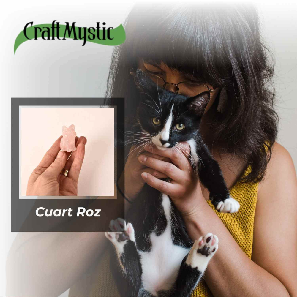 Figurina Pisica din Cuart Roz – Simbol al Iubirii, Blandetii si Vindecarii Emotionale [6]