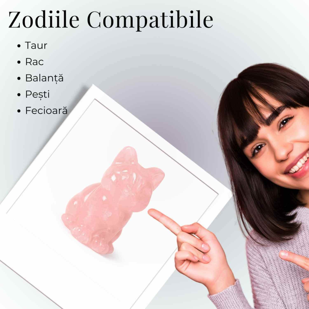 Figurina Pisica din Cuart Roz – Simbol al Iubirii, Blandetii si Vindecarii Emotionale [5]