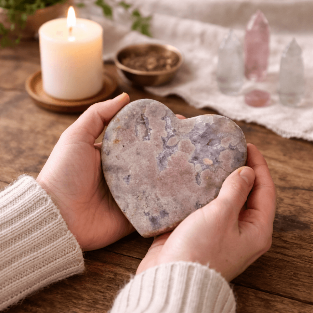 Geoda Inima din Agat cu Ametist Roz – obiect decorativ cu simbolistica blanda 0.6 kg [4]