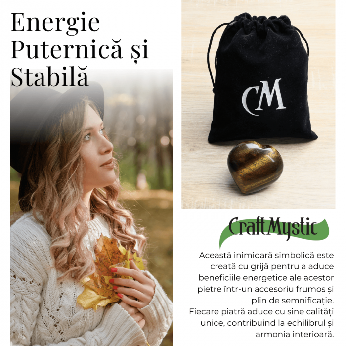 Inima Sculptată Manual de 55-60mm din Ochi de Tigru Natural [4]