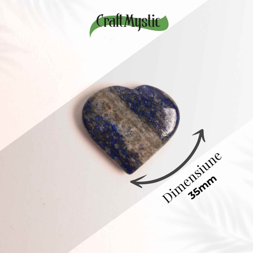Inima Sculptata Manual din Lapis Lazuli 3 cm- Claritate Mentala si Protectie [3]