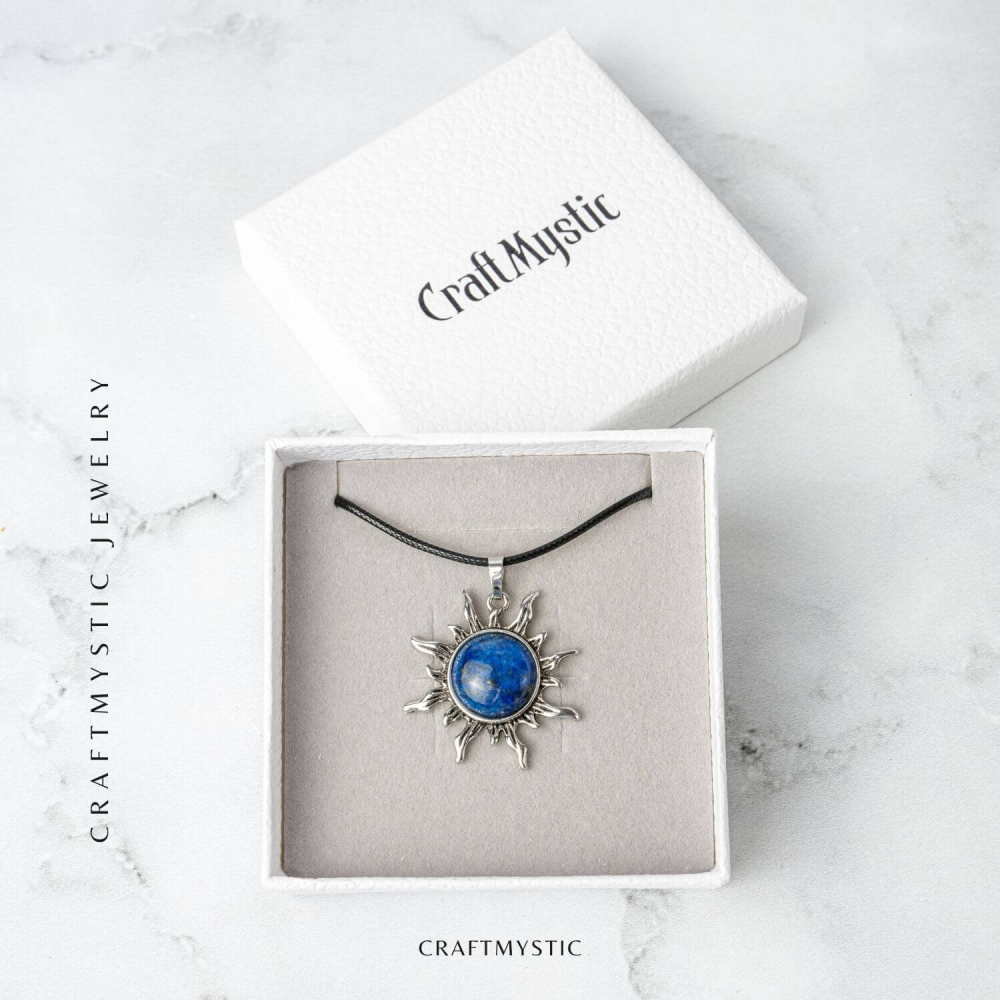 Intelepciune si Creativitate – Colier Soare cu Lapis Lazuli Natural [7]