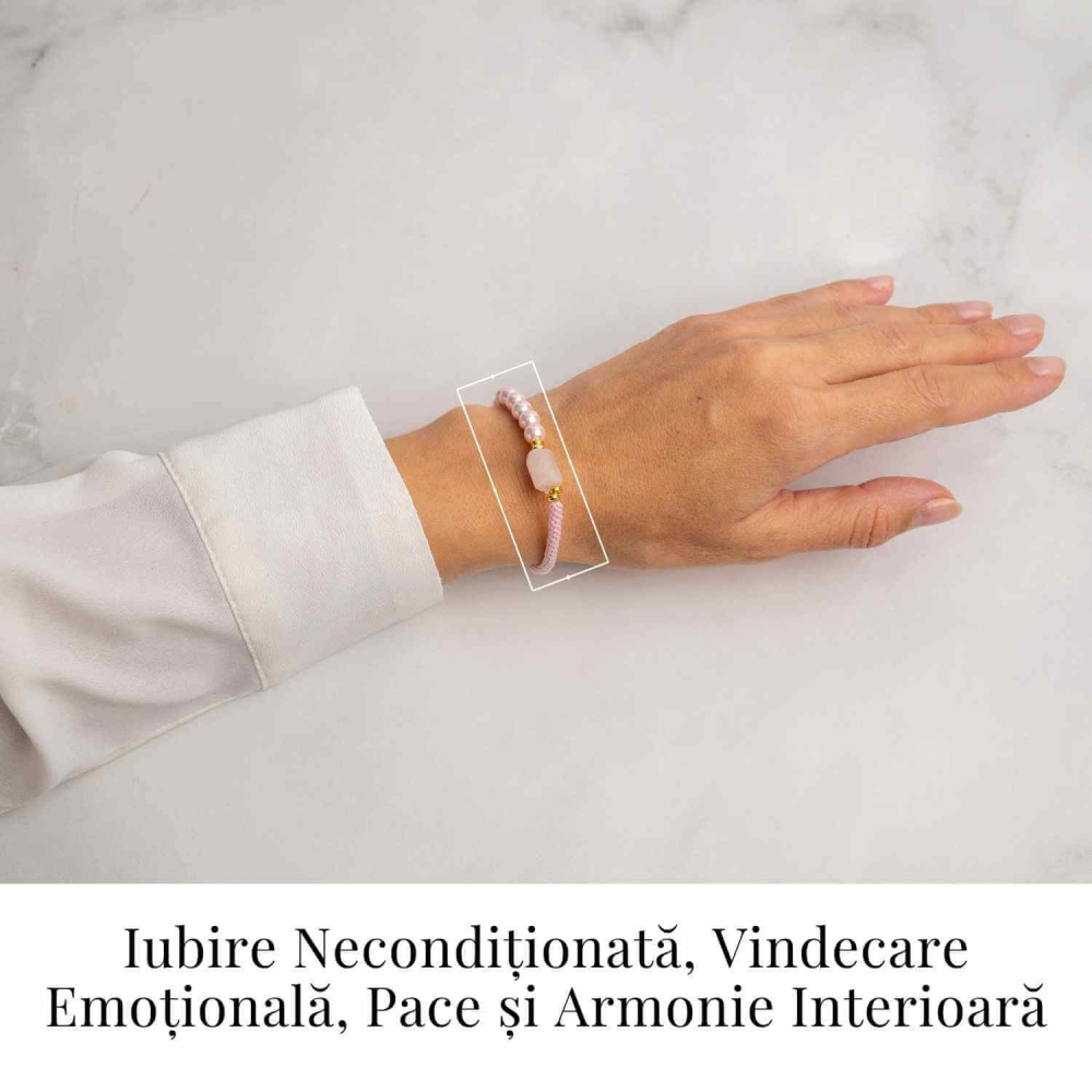 Bratara Cuart Roz si Perle – Energie de Iubire, Delicatețe si Armonie Interioara [2]