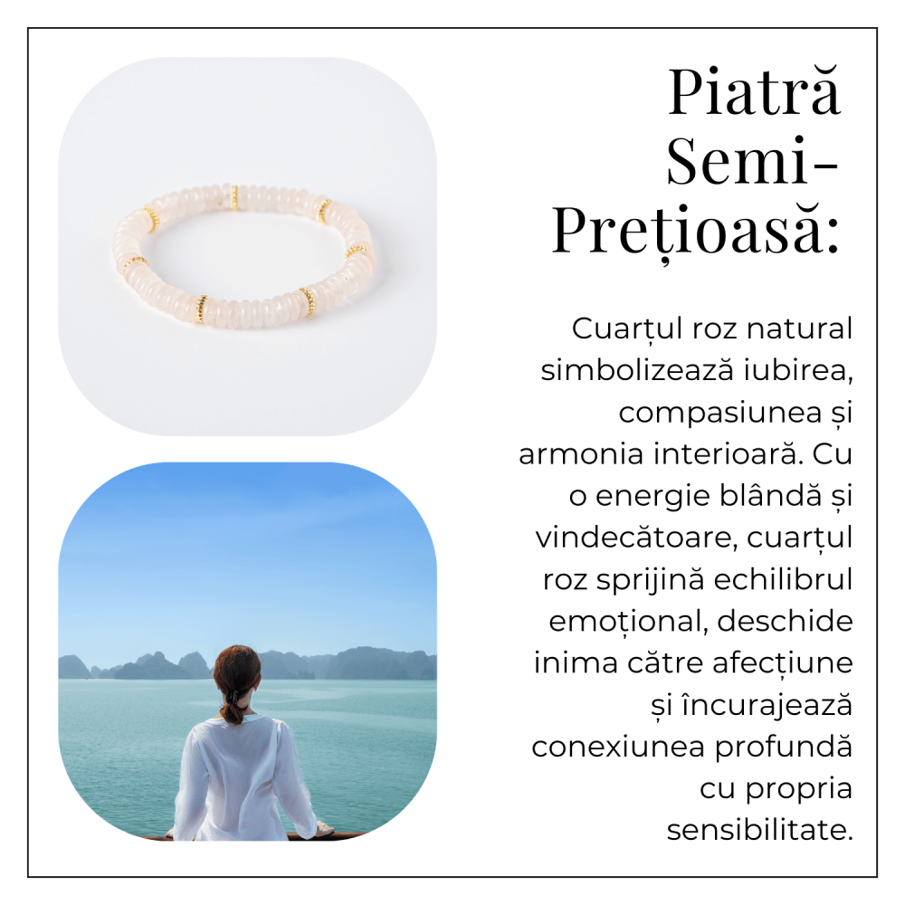 Iubire si Armonie – Bratara din Cuart Roz Natural [6]