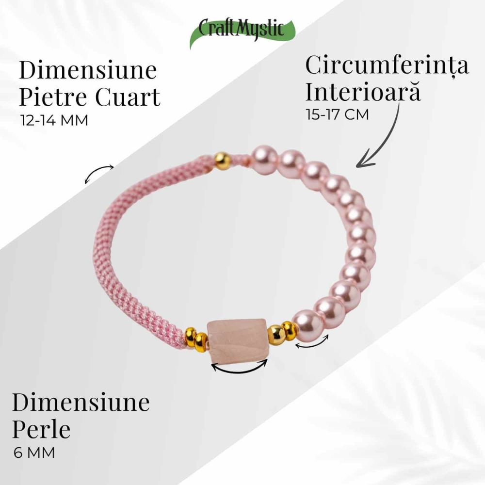 Bratara Cuart Roz si Perle – Energie de Iubire, Delicatețe si Armonie Interioara [4]