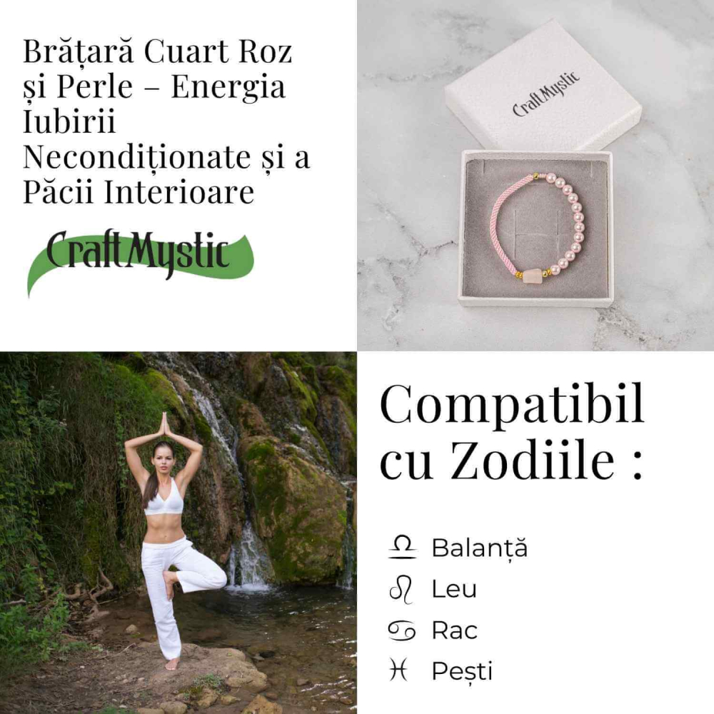 Bratara Cuart Roz si Perle – Energie de Iubire, Delicatețe si Armonie Interioara [5]