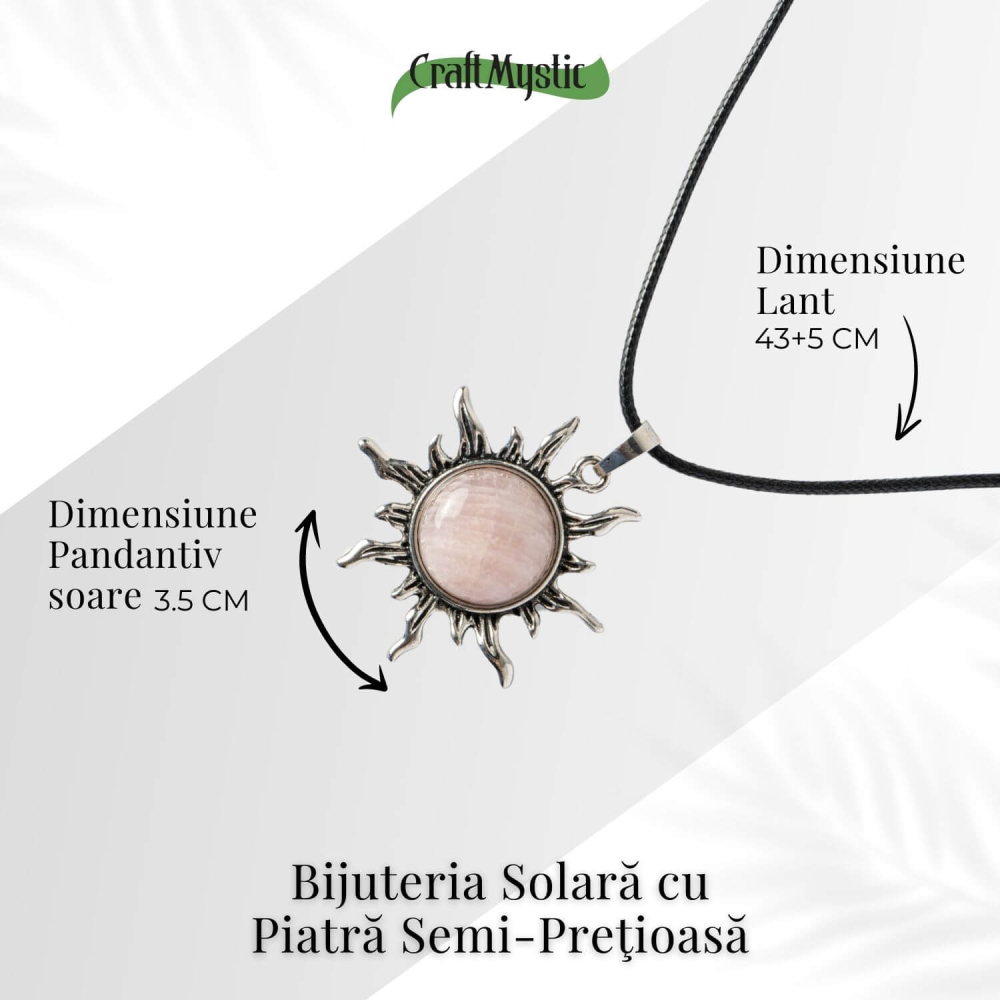 Iubire si Armonie – Colier Soare cu Cuart Roz Natural [4]