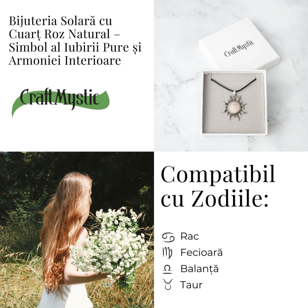 Iubire si Armonie – Colier Soare cu Cuart Roz Natural [5]