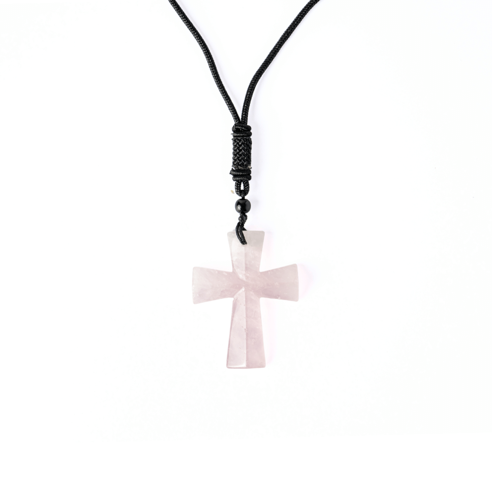 Iubire si Armonie – Colier Cruce din Cuart Roz Natural [9]