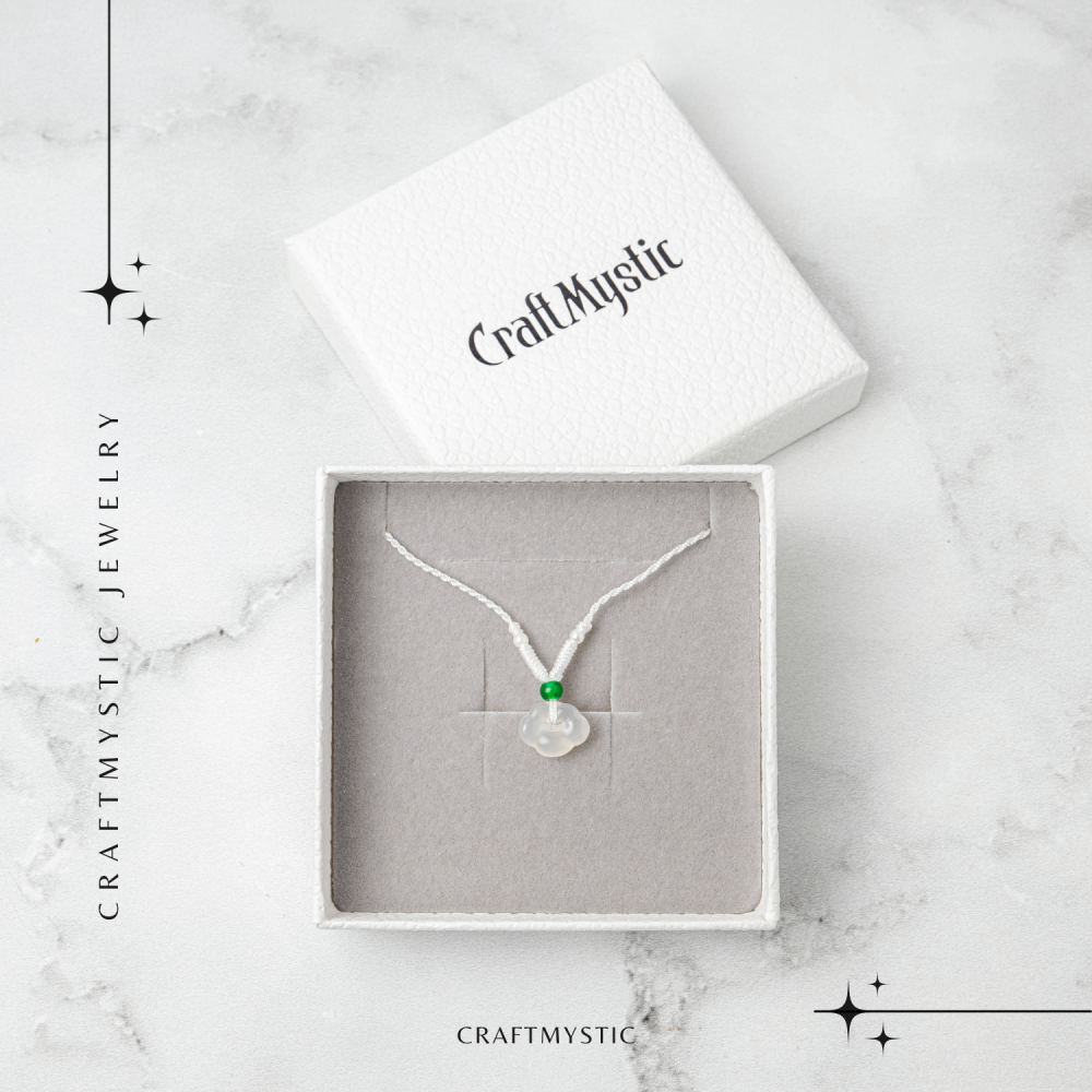 Protectie si Liniste Interioara – Colier Lacat al Pacii din Calcedonie Alba Naturala [7]