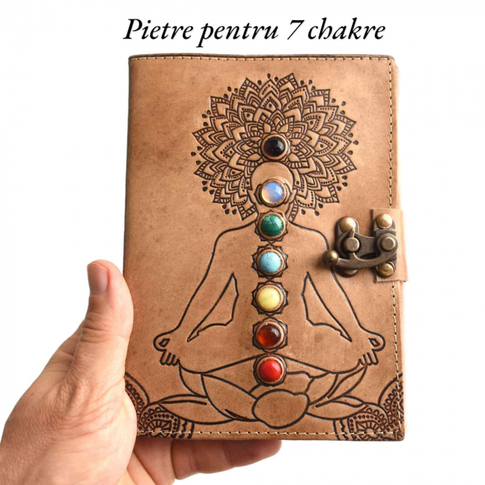 Jurnal Vintage Yoga cu 7 Pietre Chakre - Imbunatateste Spiritualitatea [2]