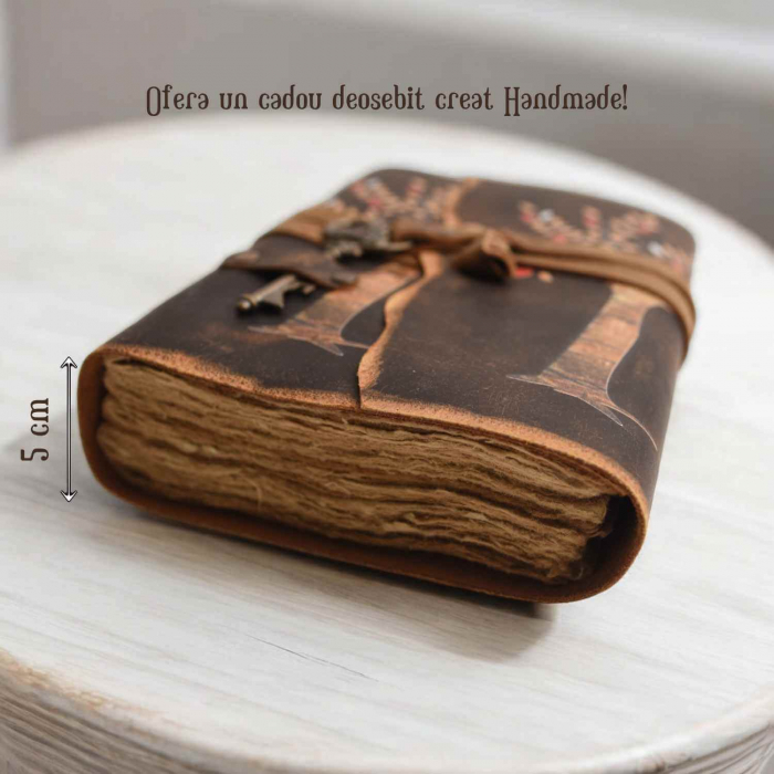 Jurnal Vintage cu Arborele Vietii, inchidere cu cheie si hartie de pergament- Protecție și Creștere [3]