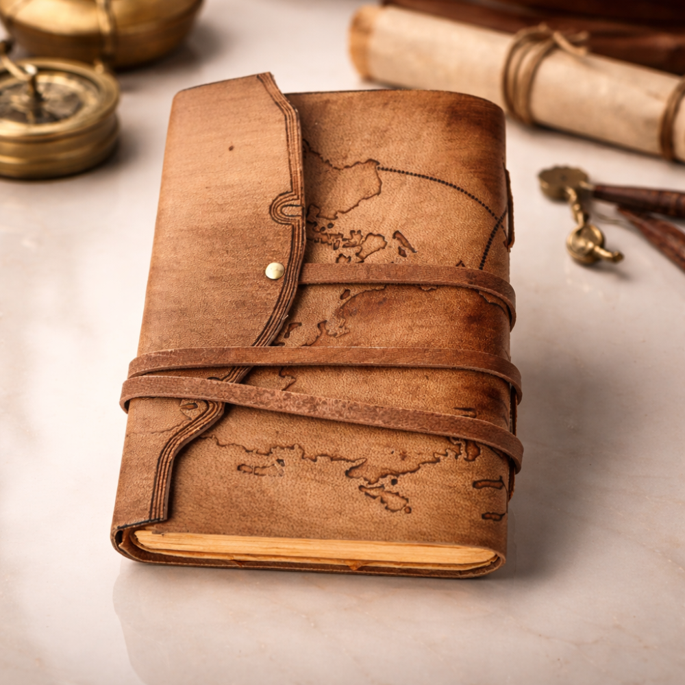 Jurnal Medieval din Piele Naturala cu Harta – Cronicile Exploratorului 18x13 cm [7]