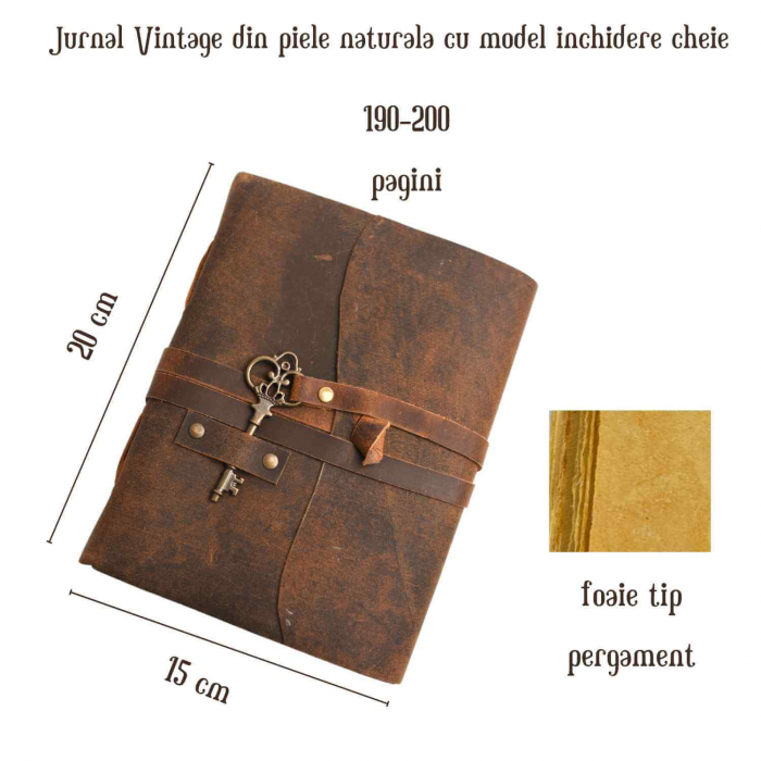 Jurnal Vintage incuietoare cheie inima -Eleganta si Intimitate [5]