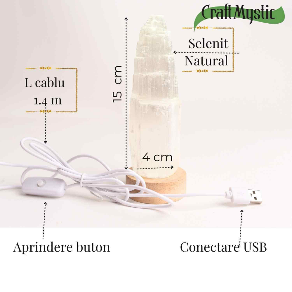 Lampa de noapte din Selenit natural – Purificare si Liniste [3]