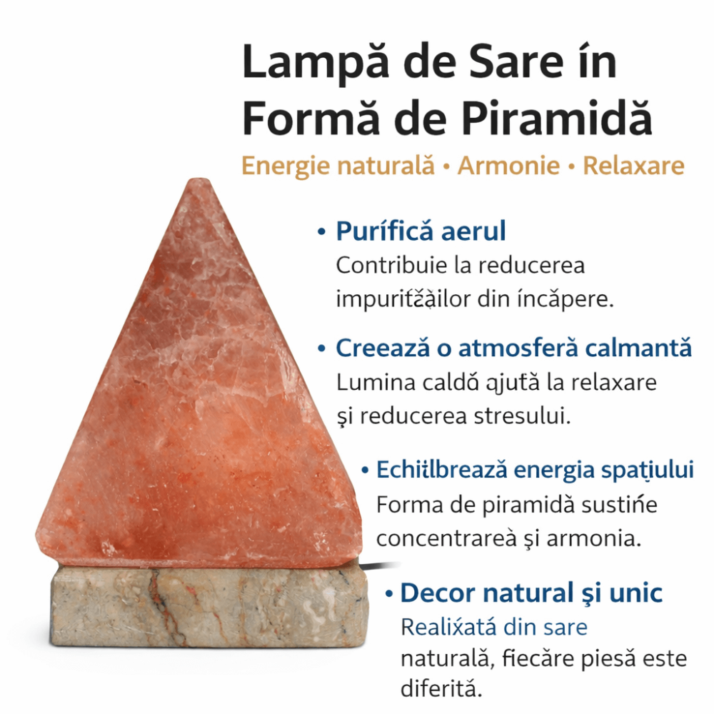 Lampa de Sare din Himalaya Piramidala – Protectie Energetica si Armonie Interioara [6]