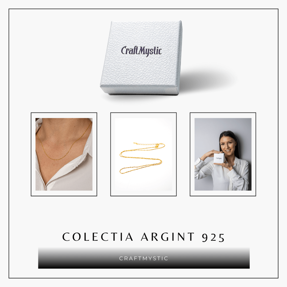 Lant din Argint 925 Placat cu Aur 18K – Subtire, Stralucitor, Reglabil [8]