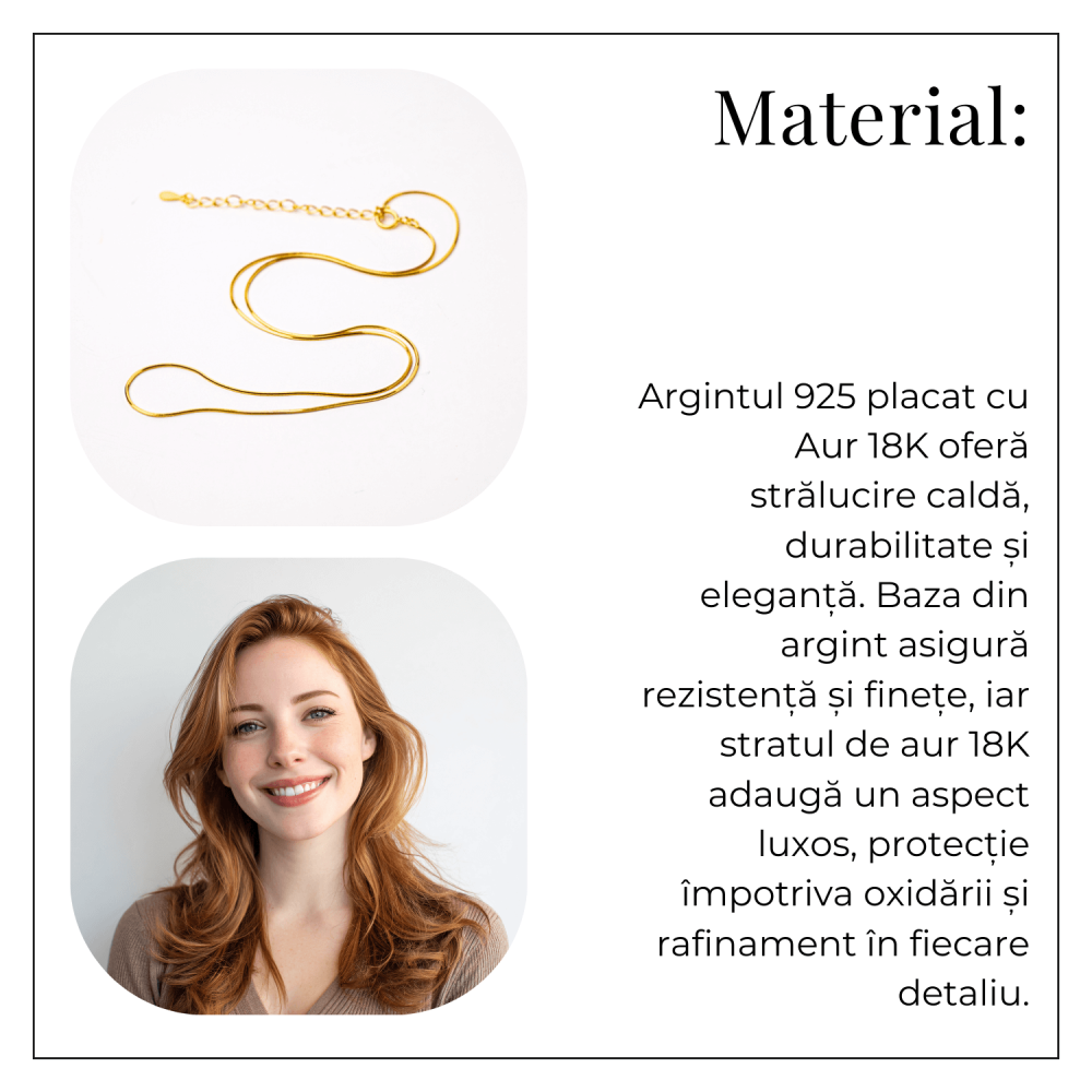 Lant Argint 925 Placat cu Aur 18K – Elegant, Subtil si Ideal pentru Pandantive [6]