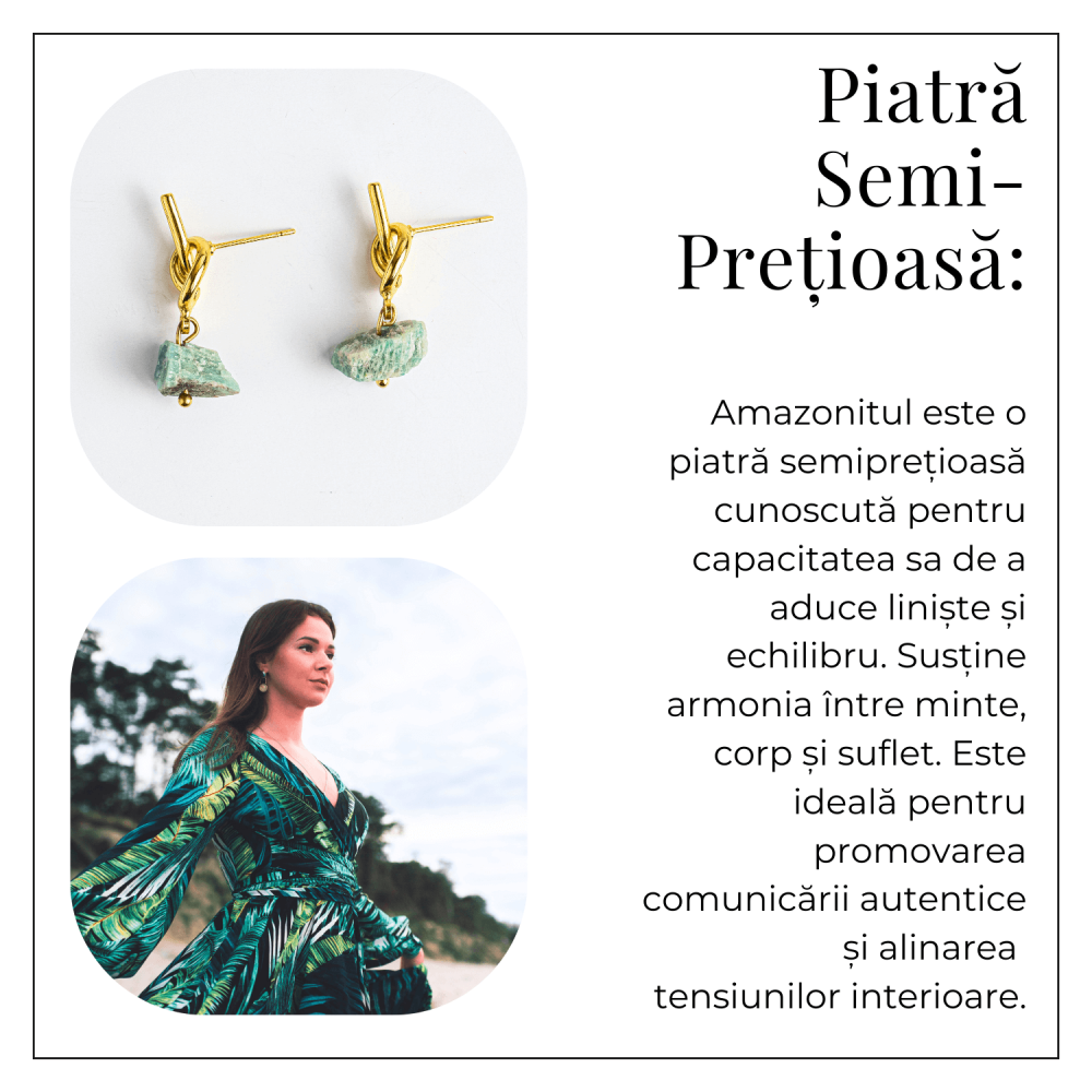Bijuterie a Linistii – Cercei cu Amazonit si Montura Tip Nod [6]