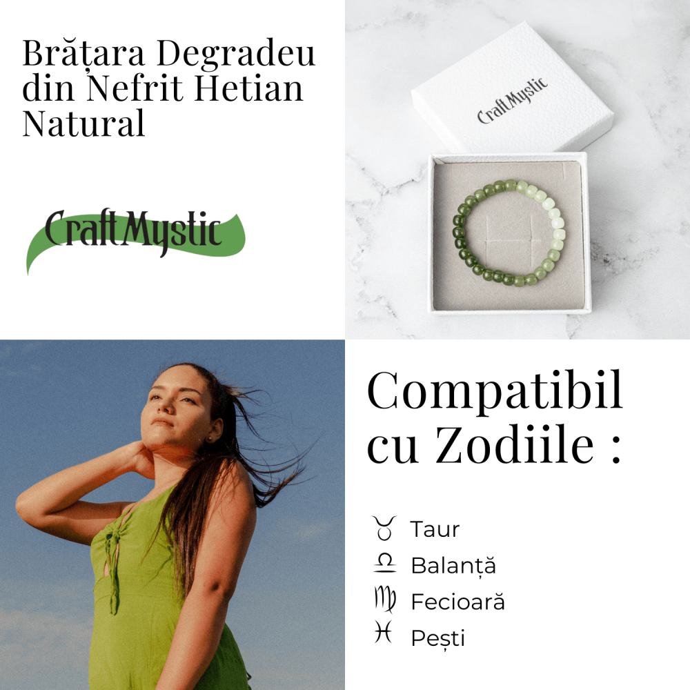 Bratara Degradeu din Nefrit Hetian Natural – Vitalitate si Echilibru [5]