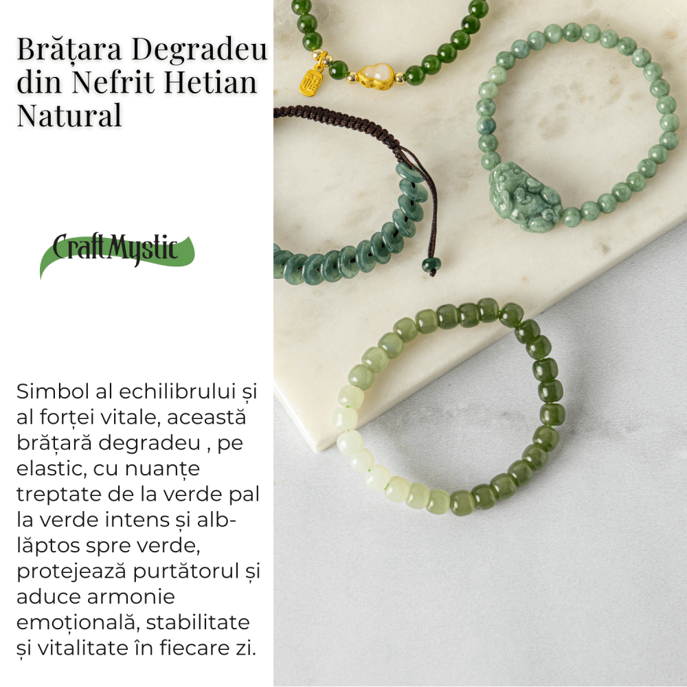Bratara Degradeu din Nefrit Hetian Natural – Vitalitate si Echilibru [3]