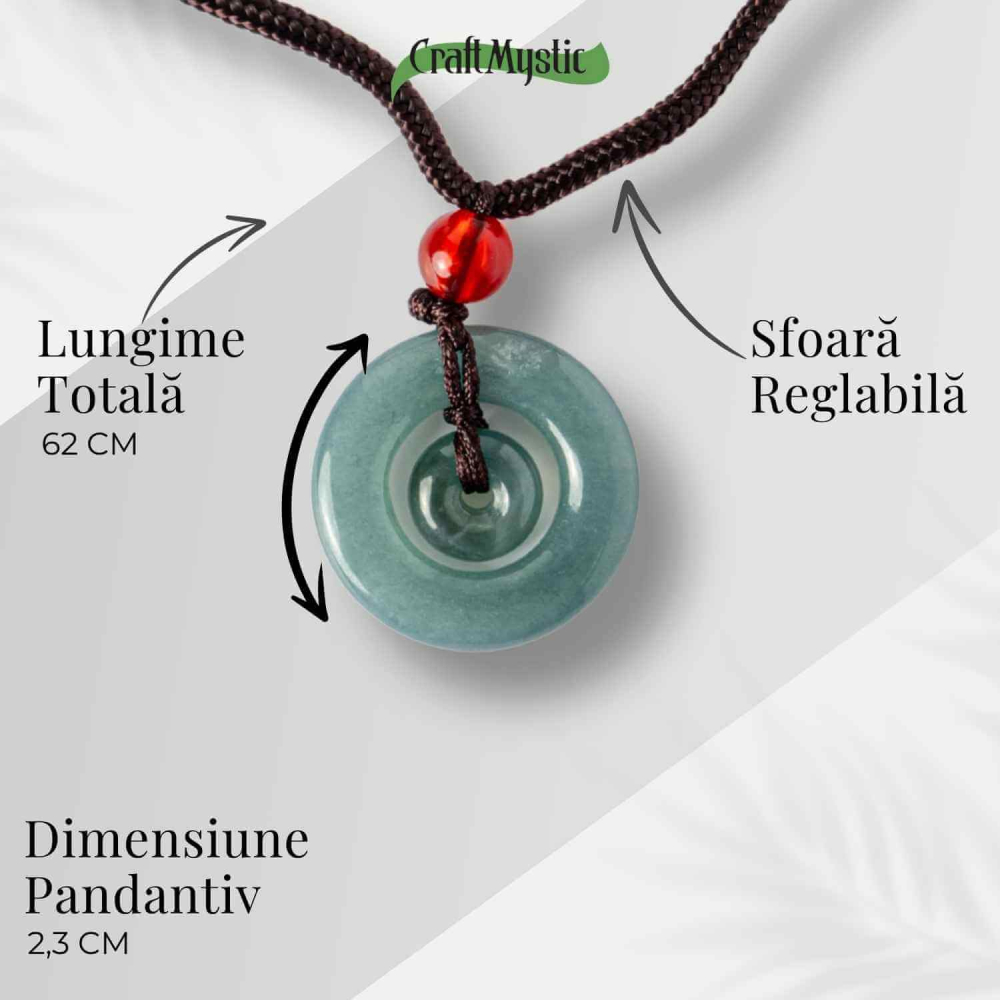 Liniste si Protectie – Colier Talisman Peace Lock din Jad Albastru de Guatemala [4]