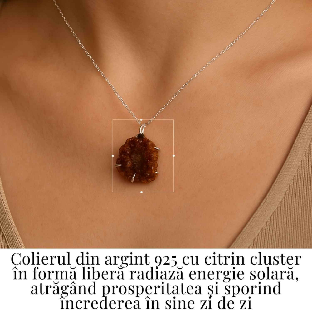 Energie si Abundenta Zilnica – Colier Argint 925 cu Citrin Cluster [2]