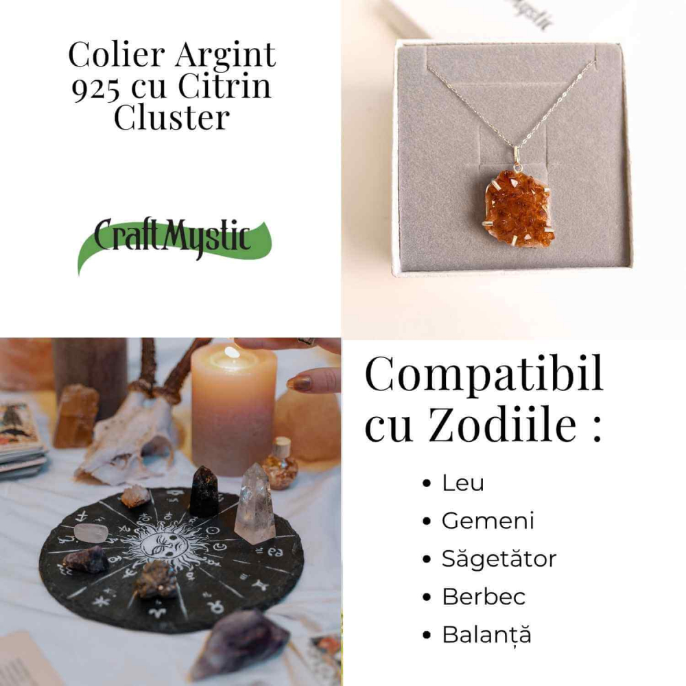 Energie si Abundenta Zilnica – Colier Argint 925 cu Citrin Cluster [4]