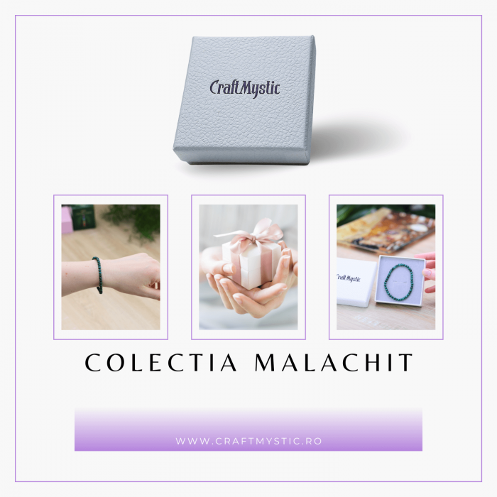 Bratara Elastica cu Margele 5mm din Malachit Semipretios Natural [2]