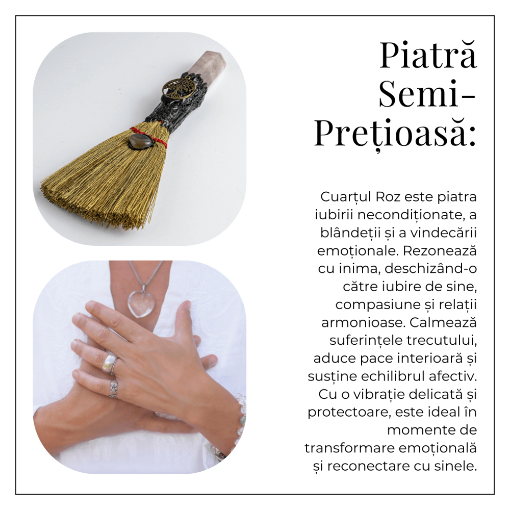 Maturica pentru curatare energetica – Varf Cuart Roz natural [4]