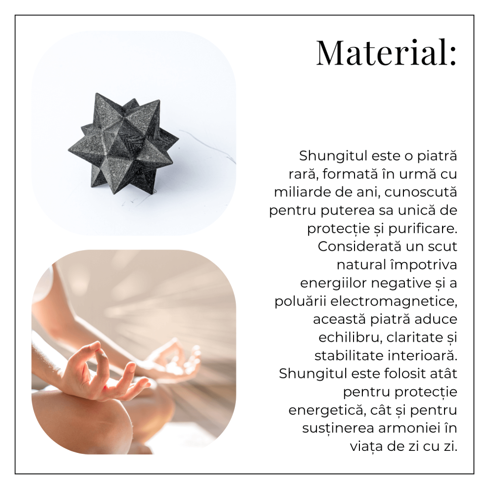 Merkaba din Shungit Natural 5.5 cm – Stea Sacra de Protectie, Purificare si Armonie Energetica [6]