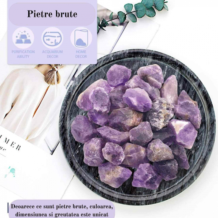 Pietre Brute Naturale Ametist - Putere si Protectie, Dimensiuni 6-8 cm [5]