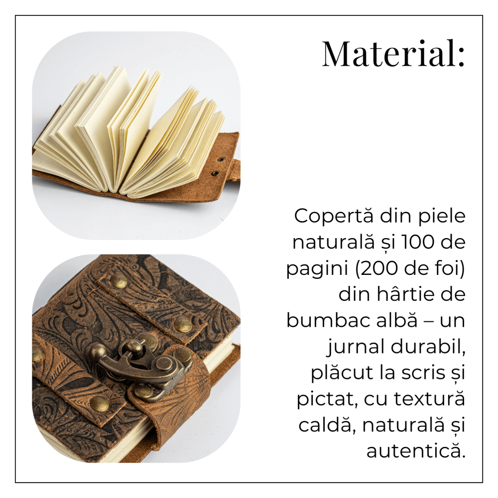 Mini Jurnal vintage din piele cu incuietoarea de epoca  – Intimitate si stil retro [6]