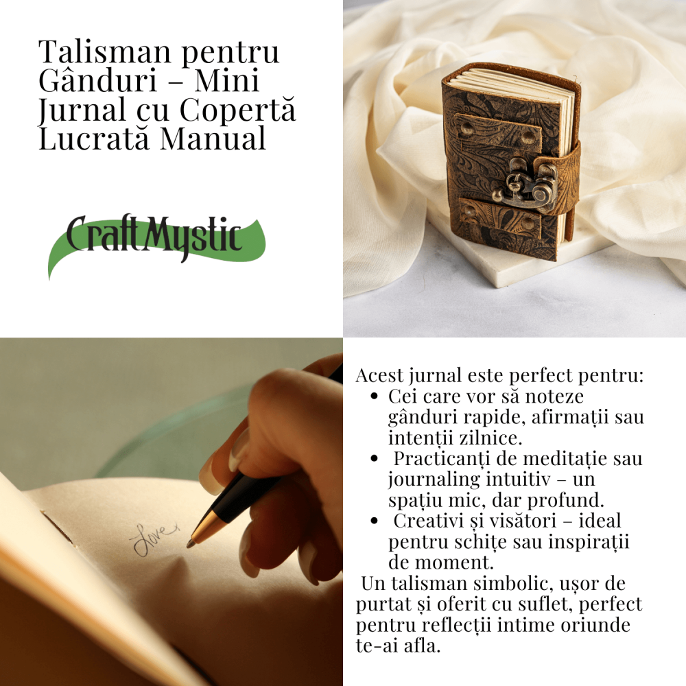 Mini Jurnal vintage din piele cu incuietoarea de epoca  – Intimitate si stil retro [5]