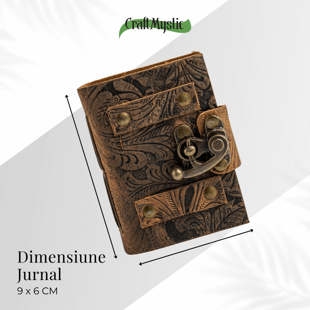 Mini Jurnal vintage din piele cu incuietoarea de epoca  – Intimitate si stil retro [3]