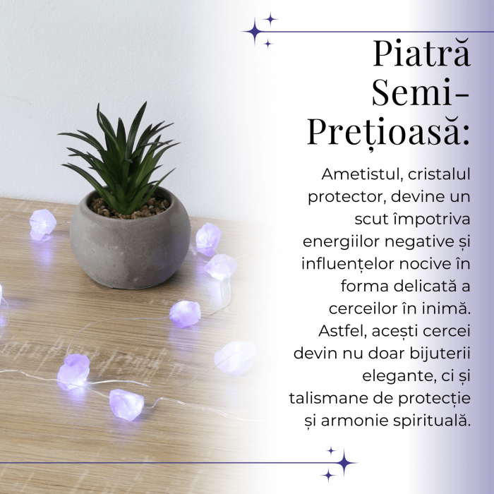Sirag din Pietre Naturale de Ametist 15-20 mm cu Mufa USB [4]