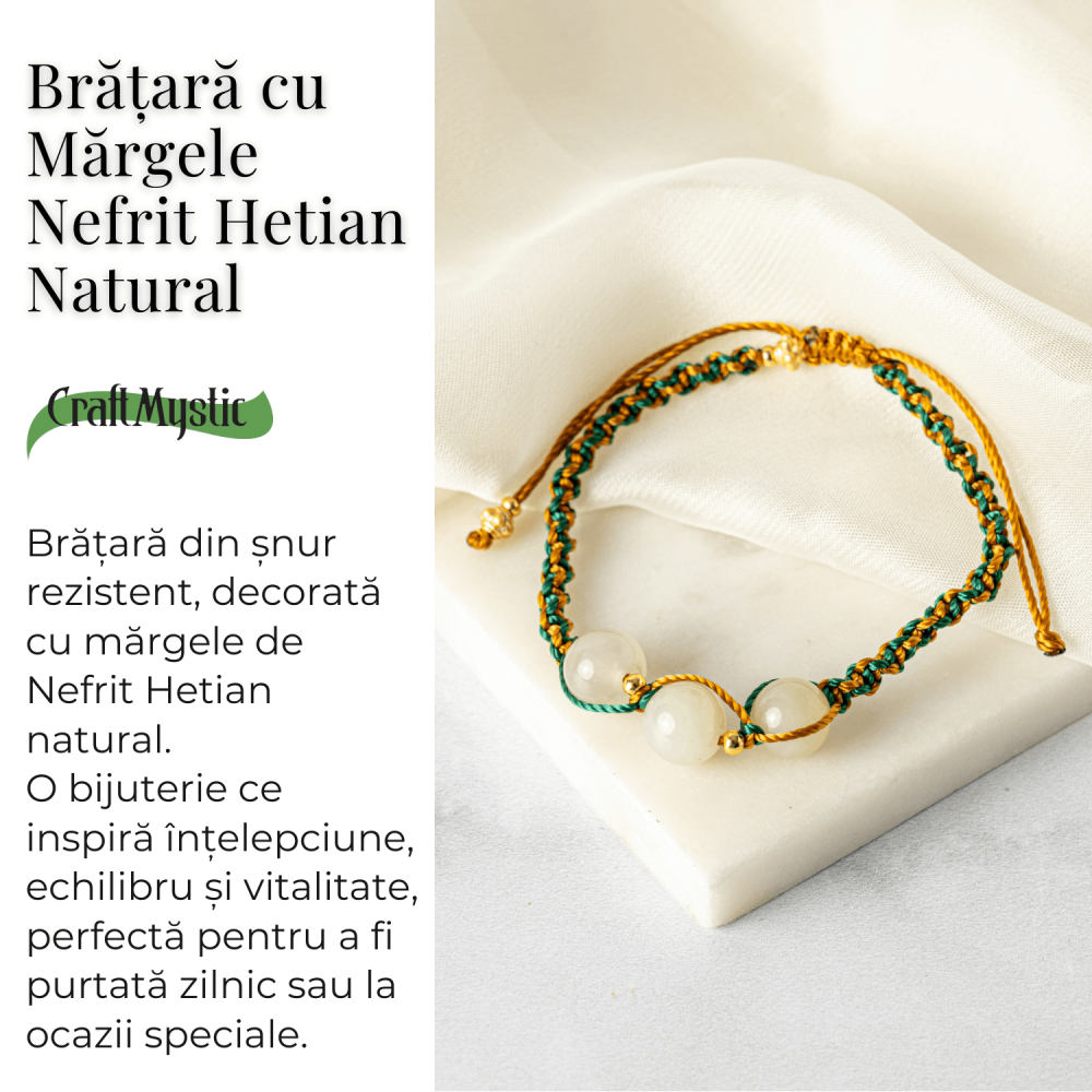Noroc si Echilibru – Bratara Impletita din Jad Hetian Natural [3]