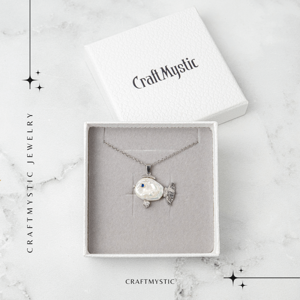 Echilibru si Puritate – Colier Peste cu Perla Naturala, Placat Argintiu [7]