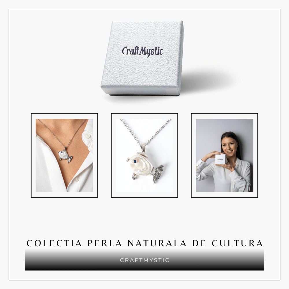 Echilibru si Puritate – Colier Peste cu Perla Naturala, Placat Argintiu [8]