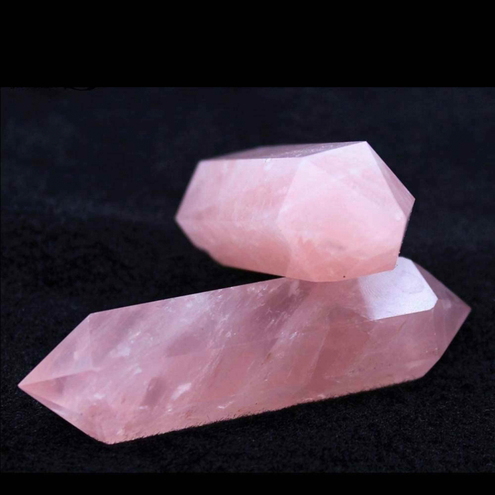 Turn Hexagonal Dublu Varf din Cuart Roz inaltime de 7-9 cm - Cristalul iubirii neconditionate si al pacii infinite [5]