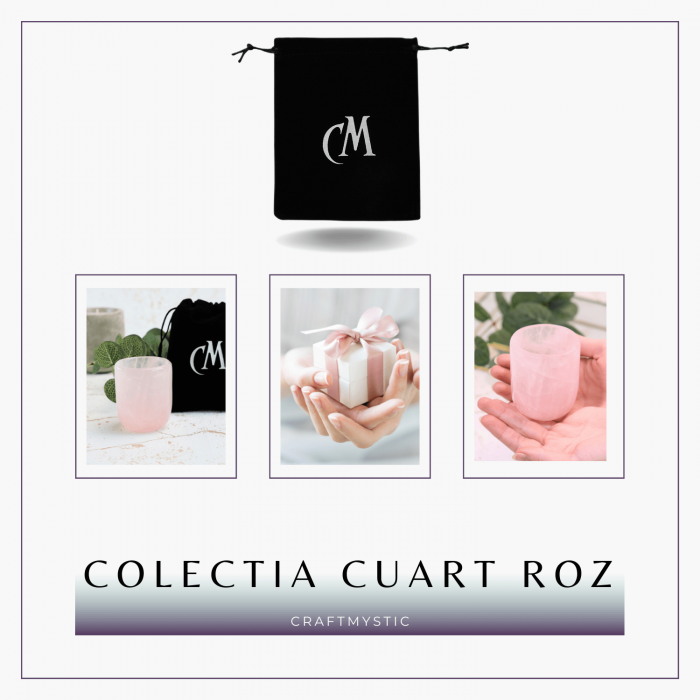 Pahar din Cuart Roz Natural, Sculptat Manual, 75 mm - Armonizare si Relaxare [8]