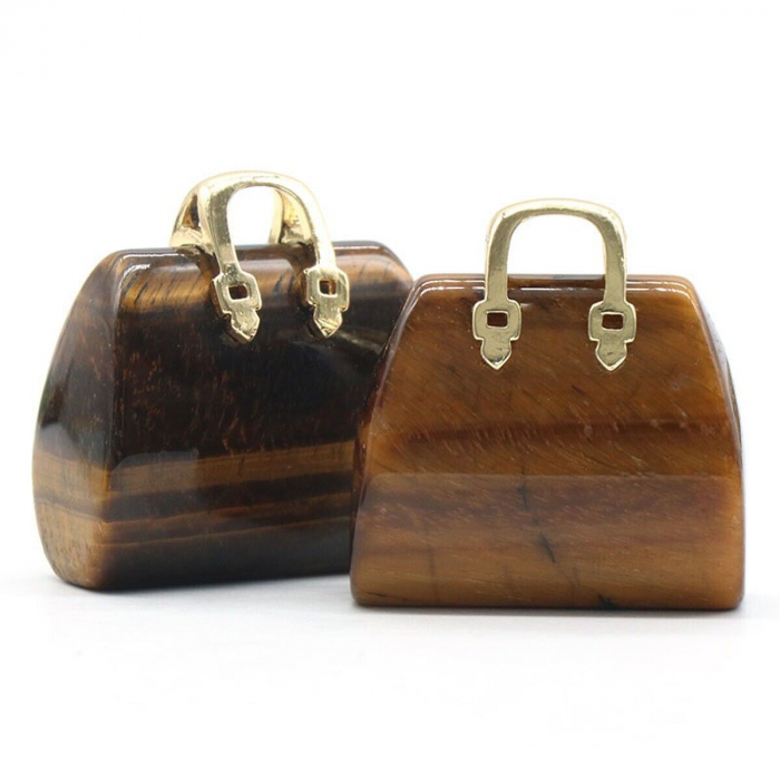 Pandantive 2.5 cm din piatra naturala, in forma de geanta - Accesorii din piatra pentru realizarea de bijuterii, cercei, colier [2]