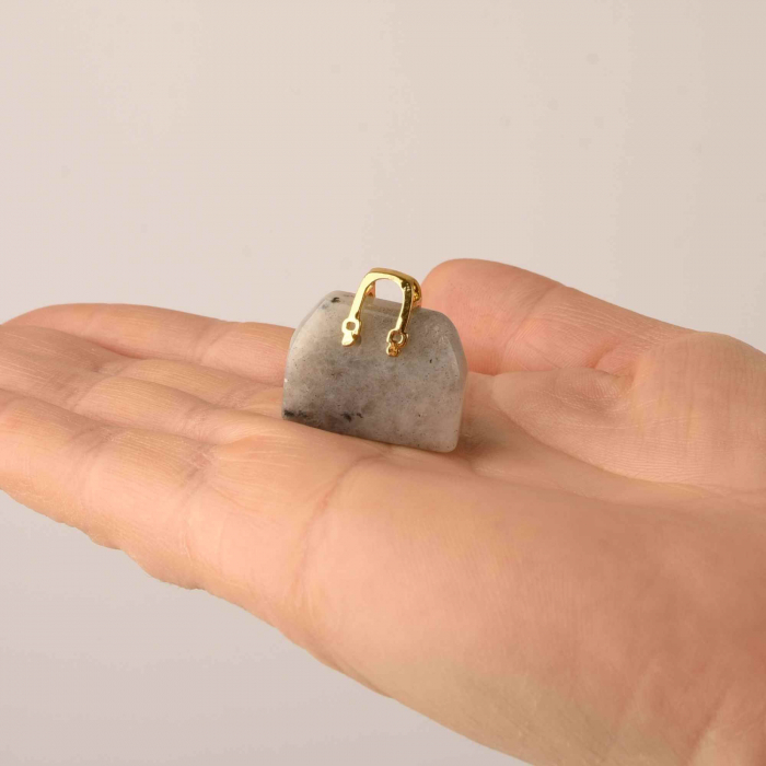 Pandantive 2.5 cm din piatra naturala, in forma de geanta - Accesorii din piatra pentru realizarea de bijuterii, cercei, colier [3]