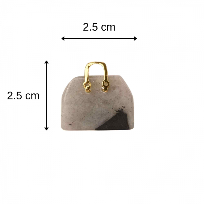Pandantive 2.5 cm din piatra naturala, in forma de geanta - Accesorii din piatra pentru realizarea de bijuterii, cercei, colier [2]