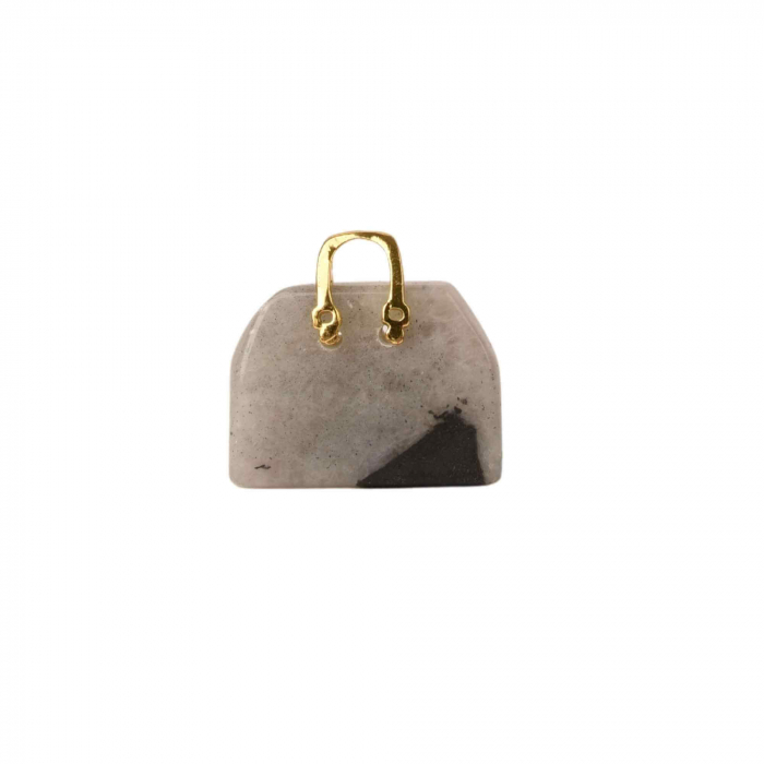 Pandantive 2.5 cm din piatra naturala Jad polar, in forma de geanta - Accesorii din piatra pentru realizarea de bijuterii, cercei, colier